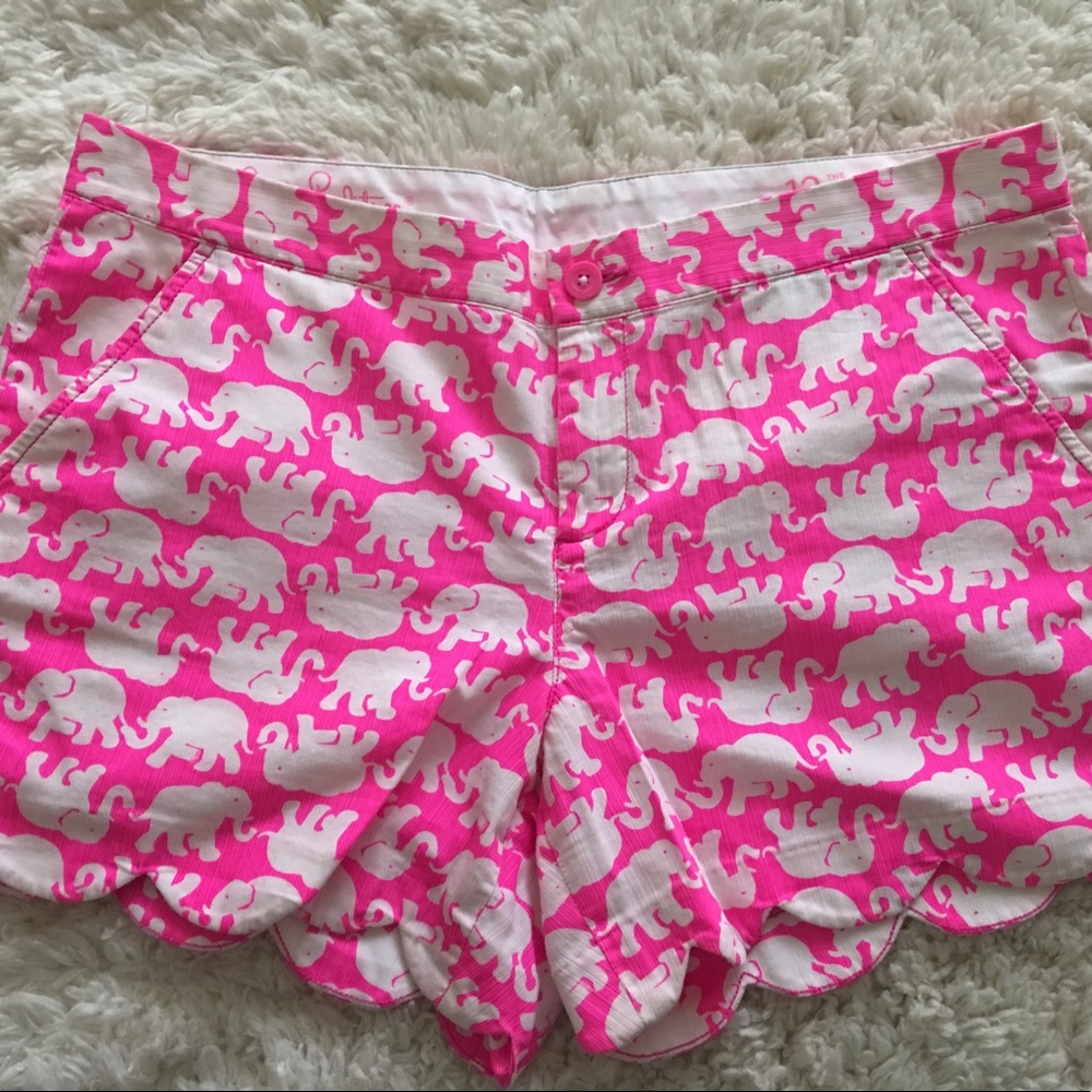 Lilly Pulitzer Buttercup Shorts HOT Pink Elephant